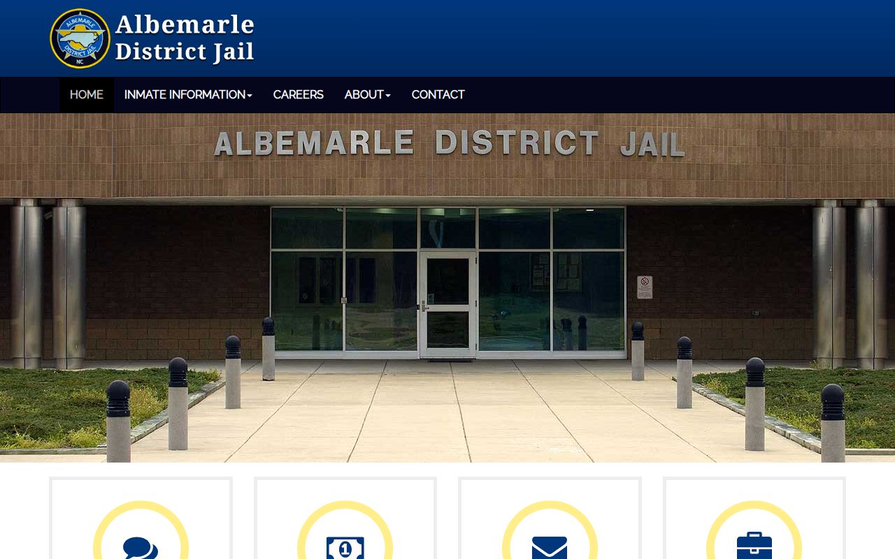 Albemarle District Jail official release lookup page for Pasquotank County