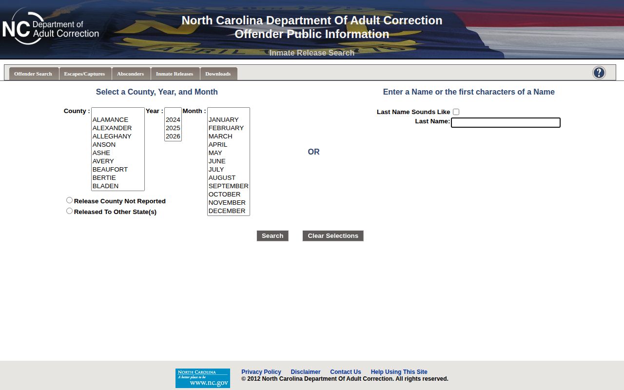NCDAC form used to check state releases linked to Pasquotank County