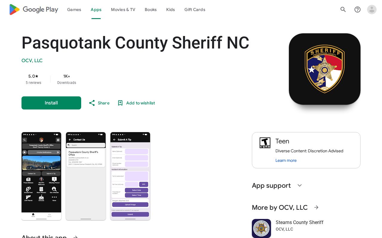 Pasquotank County Sheriff app description and released inmate mugshot policy